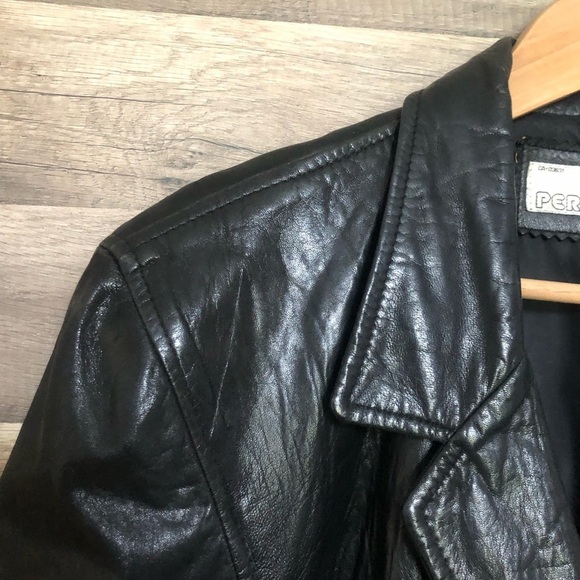 Vintage Black Leather Buttery Soft Blazer Jacket Medium - Picture 4 of 10